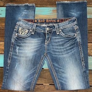 Rock Revival Mandy Easy Boot Cut Distressed Jeans